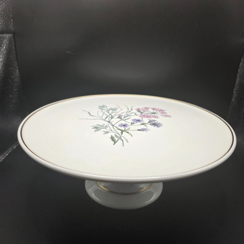 Vintage Richard Ginori Italian‎ Primavera 9 in Pedestal Cake Stand Floral  Italy
